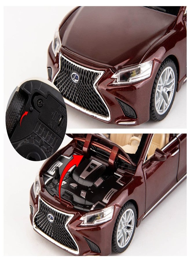 BDTCTK 1/32 Compatible for Lexus Ls500h Model Car, Zinc Alloy Pull Back Toy car with Sound and Light for Kids Boy Girl Gift(Brown) - Image 3